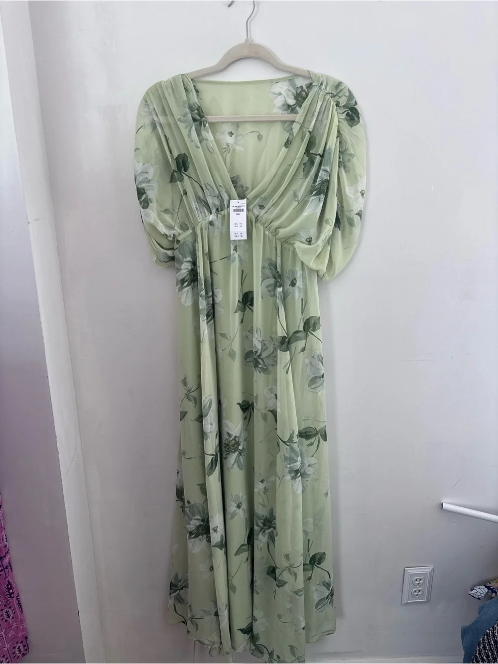 NWT $150 Abercrombie & Fitch S Green Floral Maxi Dress